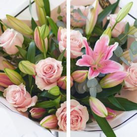 Beautifully Simple Luxury Pink Rose and Lily Bouquet