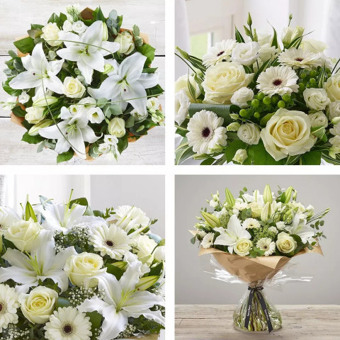 Elegant White Rose September Bouquet